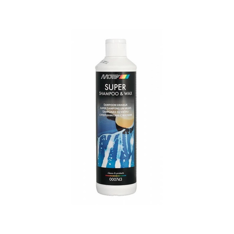 Šampūnas su vašku SUPER SHAMPOO & WAX 500ml, Motip