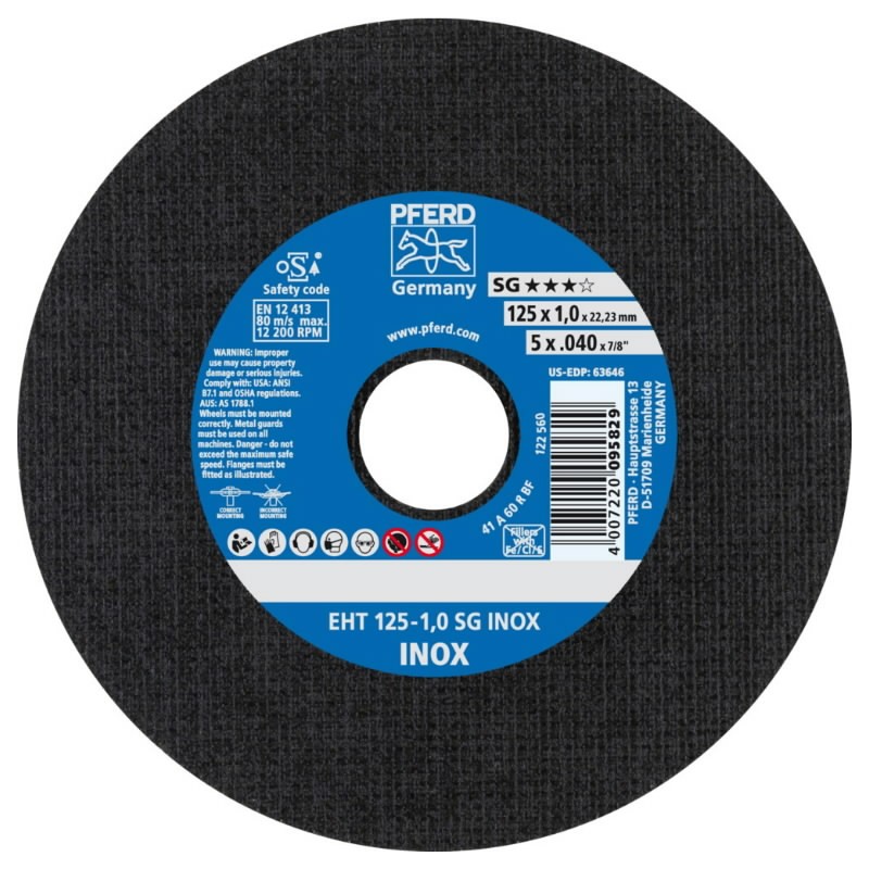 Pjovimo diskas SG Inox 125x1mm, Pferd