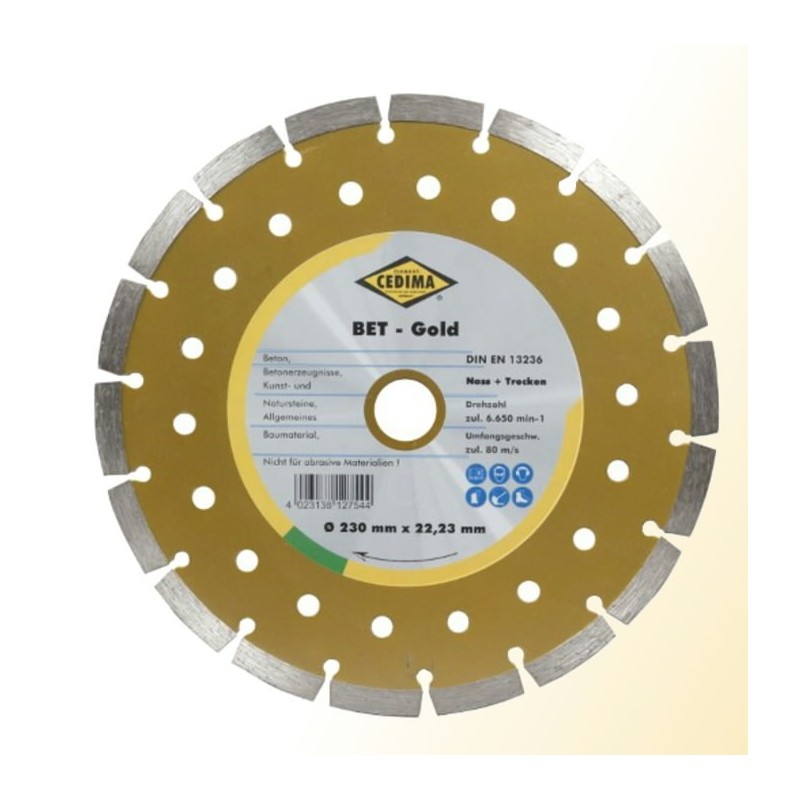 Deimantinis pjovimo diskas Beton GOLD 230x2,4/22,23mm, Cedima