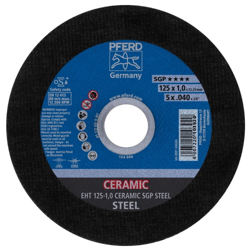 Pjovimo diskas SGP Ceramic Steel 125x1/22,23mm, Pferd