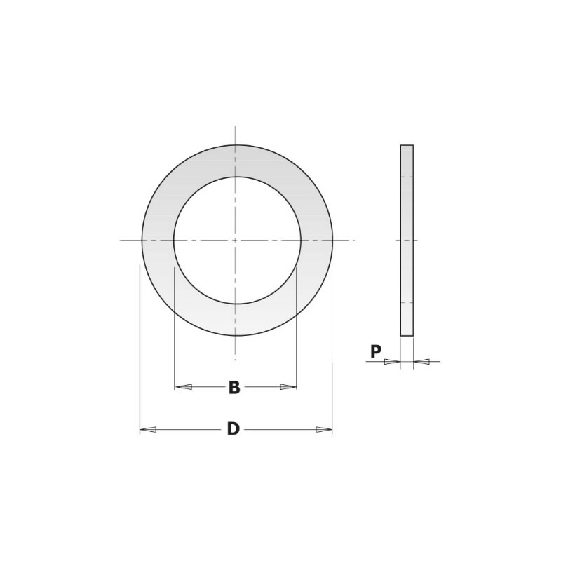 Redukcinis žiedas diskui D-30mm B-20mm P-1,4mm, CMT