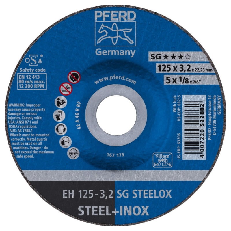 Pjovimo diskas SG Steelox 125x3,2mm, Pferd