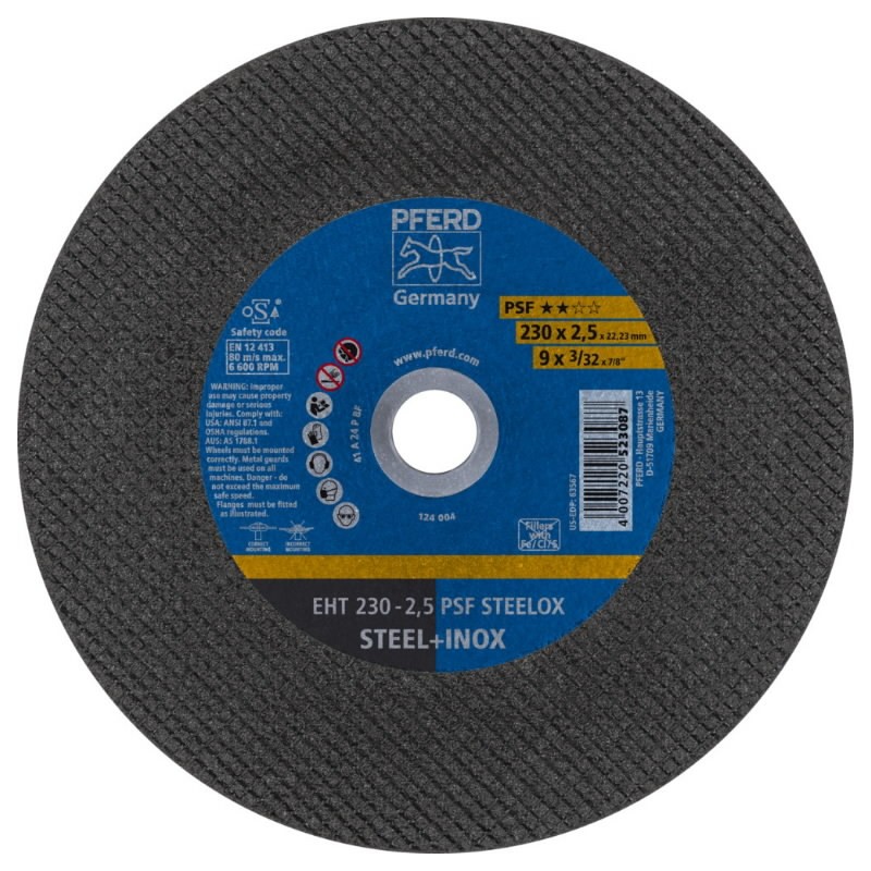 Pjovimo diskas PSF Steelox 230x2,5mm, Pferd