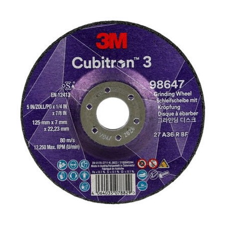Šlifavimo diskas Cubitron 3 125x7/22,23mm, 3M